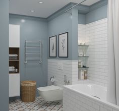 Дизайн маленьких ванных комнат с покраской стен