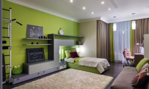 Дизайн спален в салатовом цвете