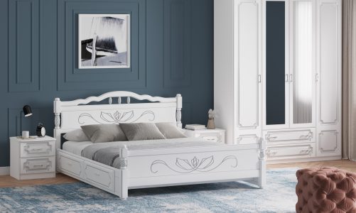 Дизайн спальни с мебелью лазурит